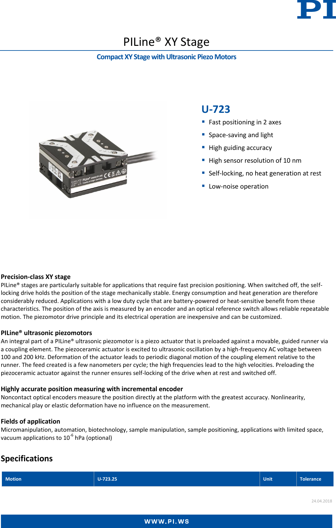 Page 1 of 3 - U-723 Datasheet  U-723-Datasheet