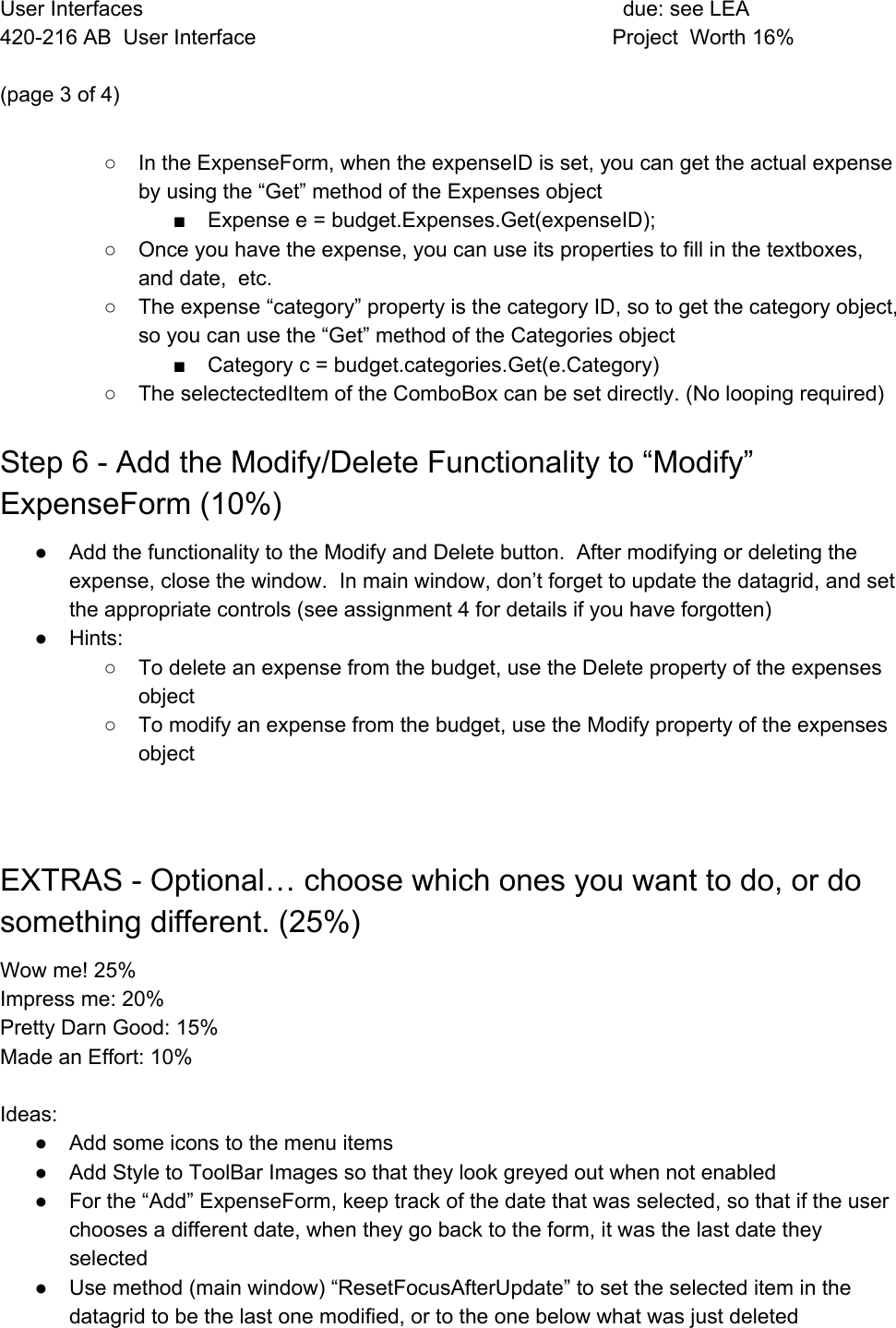 Page 3 of 4 - UI Project Instructions