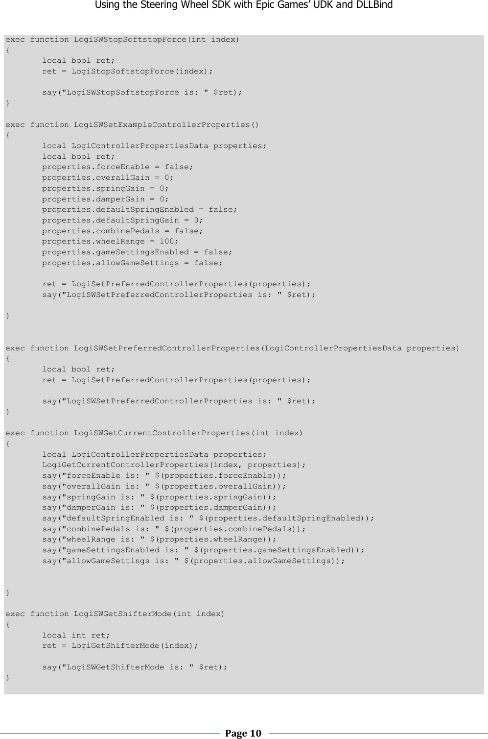 Page 10 of 12 - Using The Steering Wheel SDK With Epic Games’ UDK And DLLBind Instructions
