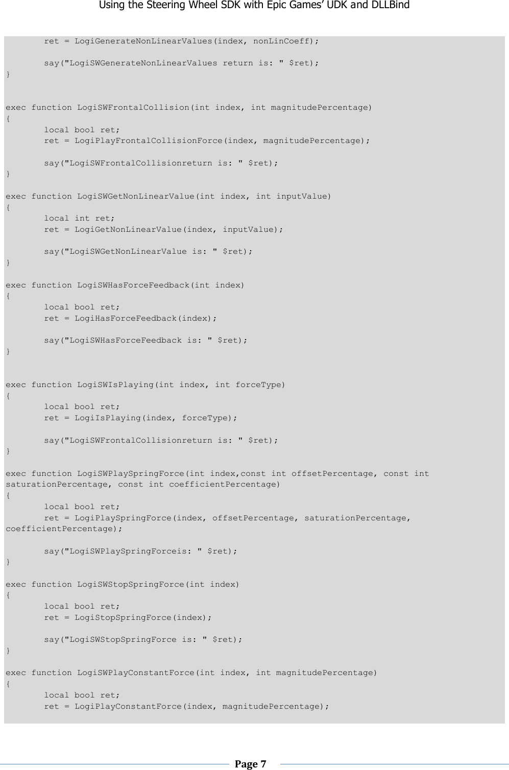 Page 7 of 12 - Using The Steering Wheel SDK With Epic Games’ UDK And DLLBind Instructions
