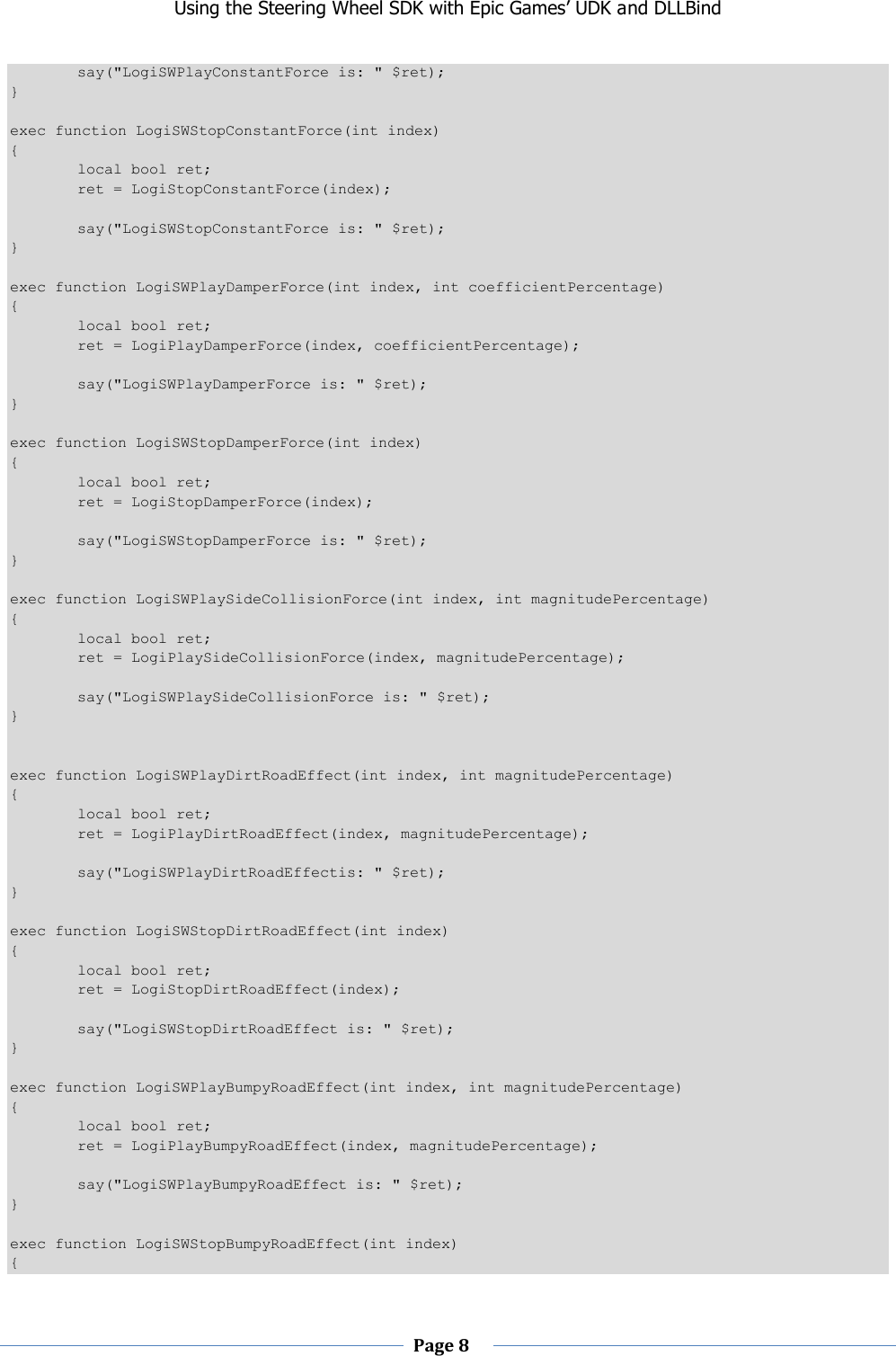 Page 8 of 12 - Using The Steering Wheel SDK With Epic Games’ UDK And DLLBind Instructions