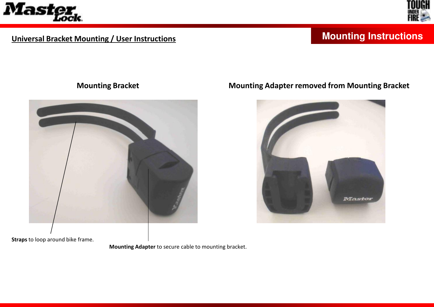 Page 2 of 6 - 1 Universal Mounting Bracket Instructions