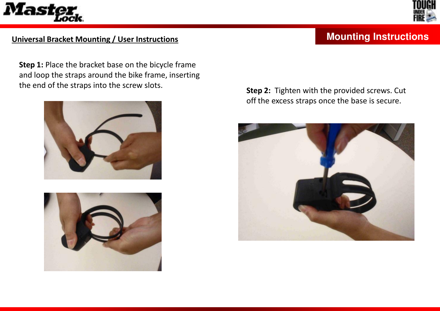 Page 3 of 6 - 1 Universal Mounting Bracket Instructions