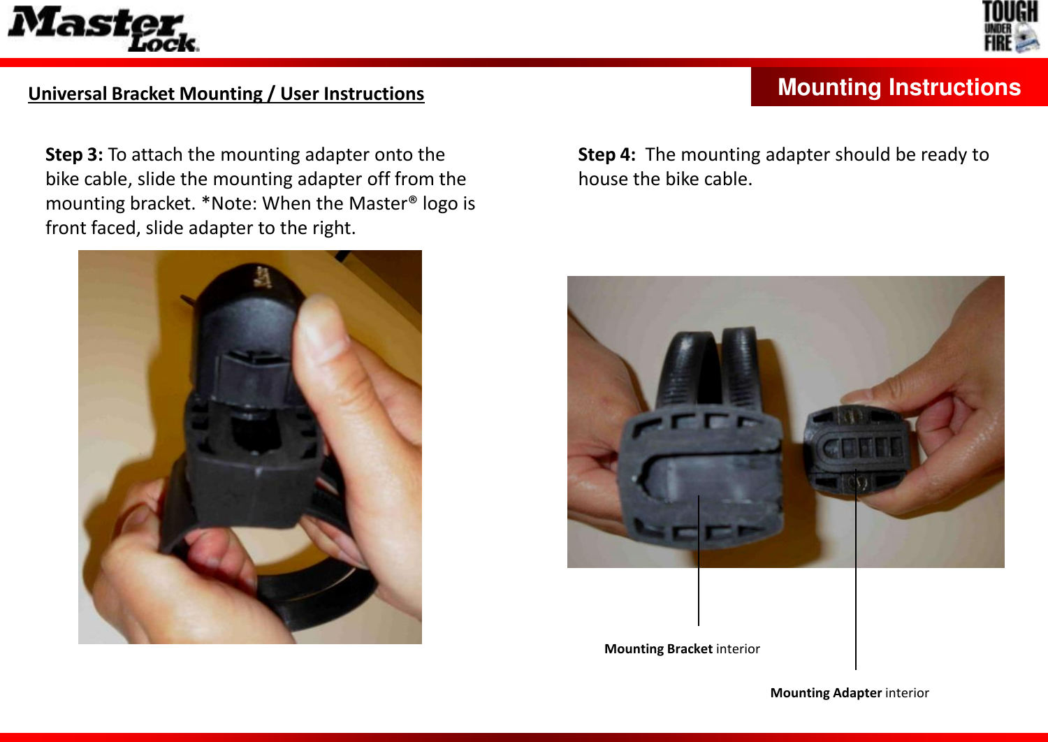 Page 4 of 6 - 1 Universal Mounting Bracket Instructions