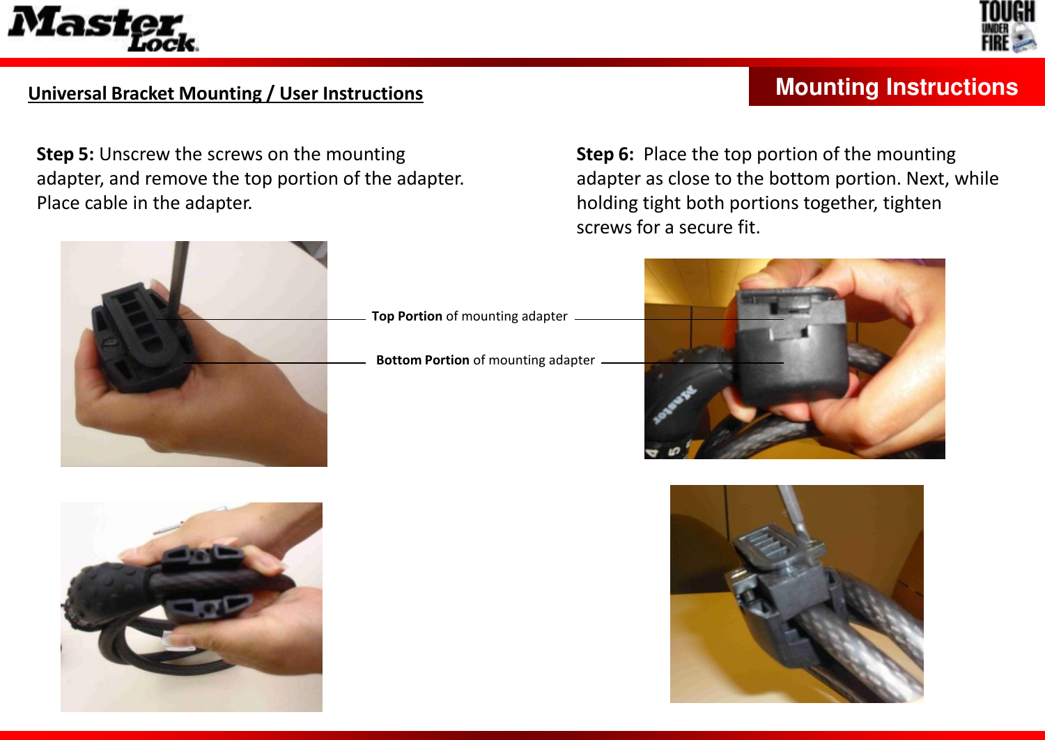 Page 5 of 6 - 1 Universal Mounting Bracket Instructions