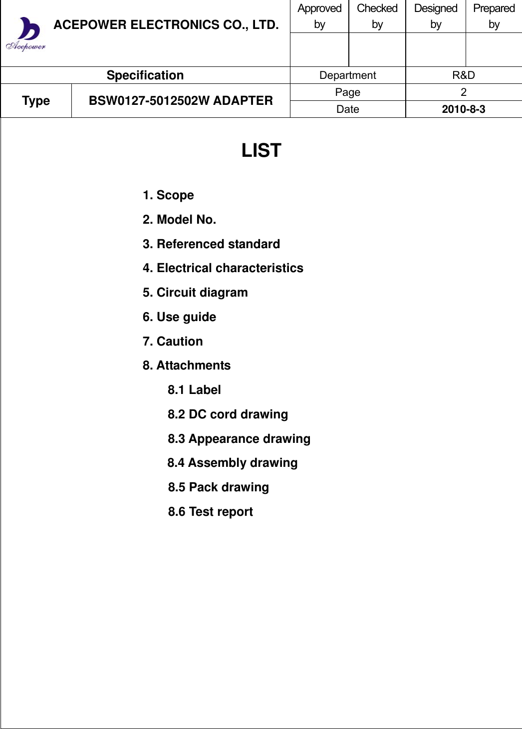 Page 3 of 12 - 5V1.25A ERP UL REV1.1  US Power Adapter