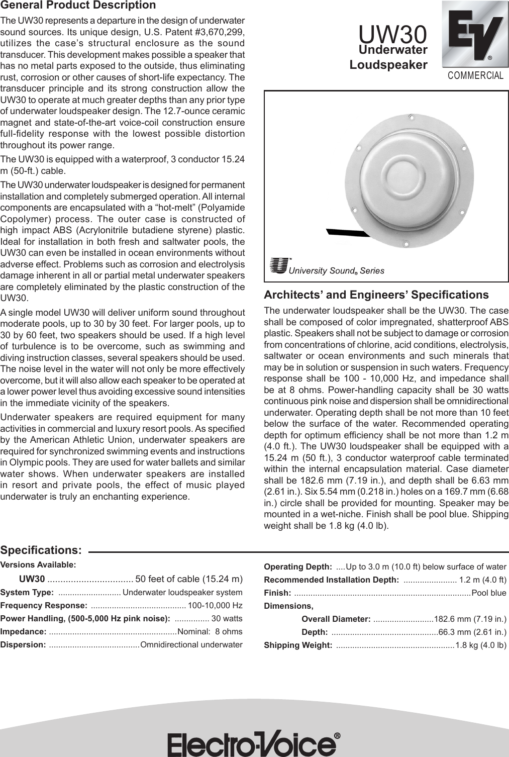 Page 1 of 2 - Uw30 User Manual