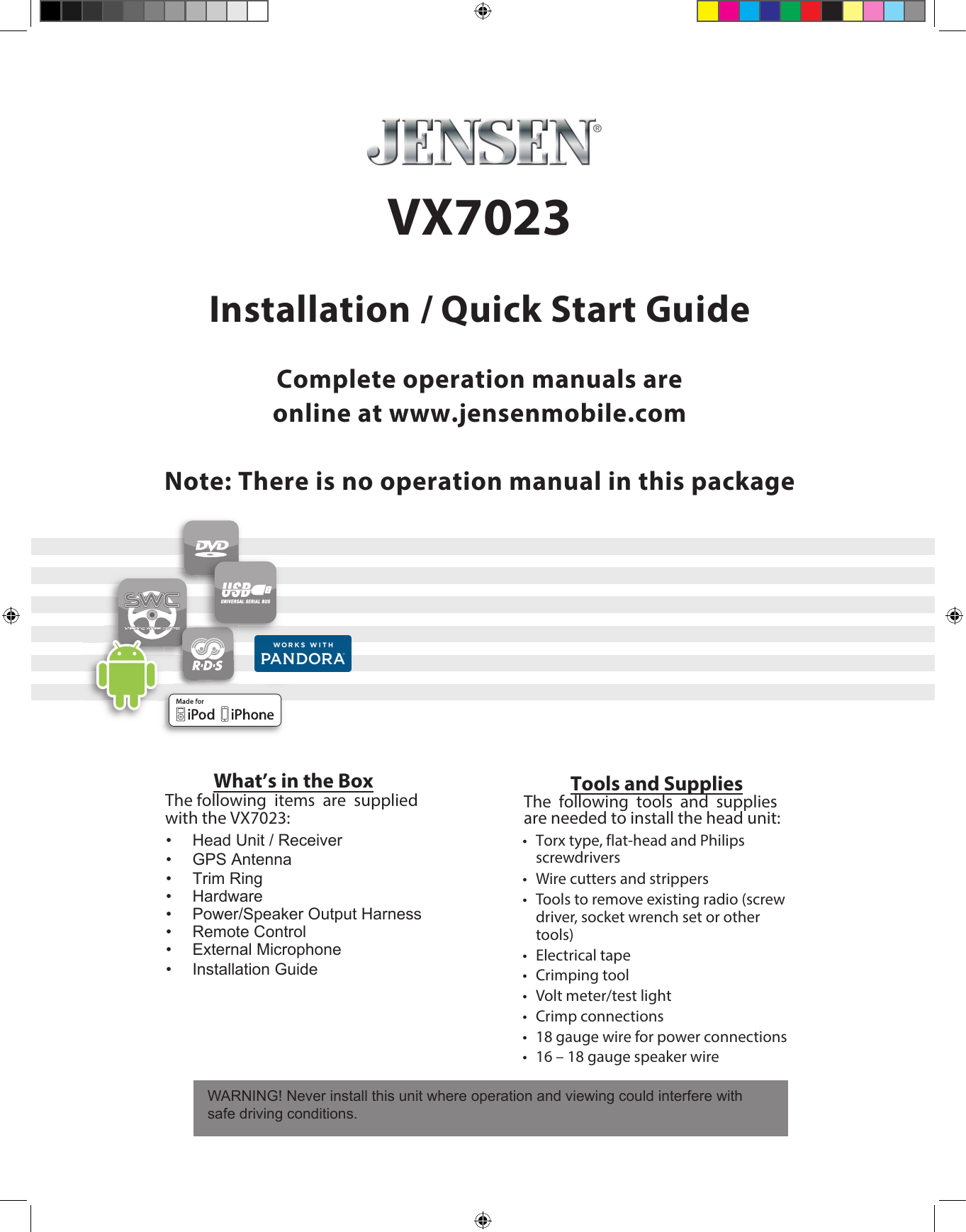 Page 1 of 4 - 未命名 -1 VX-7023 - Installation Guide VX7023 IM EN
