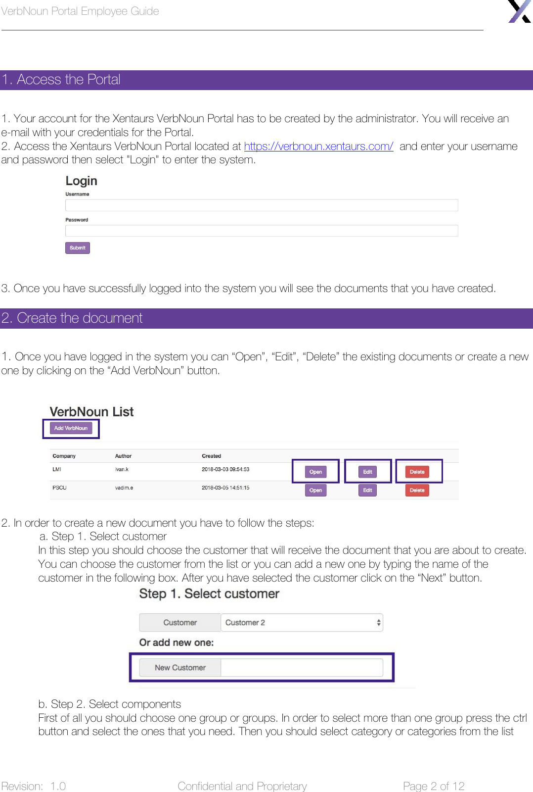 Page 2 of 12 - VerbNoun Employee Guide Verb Noun