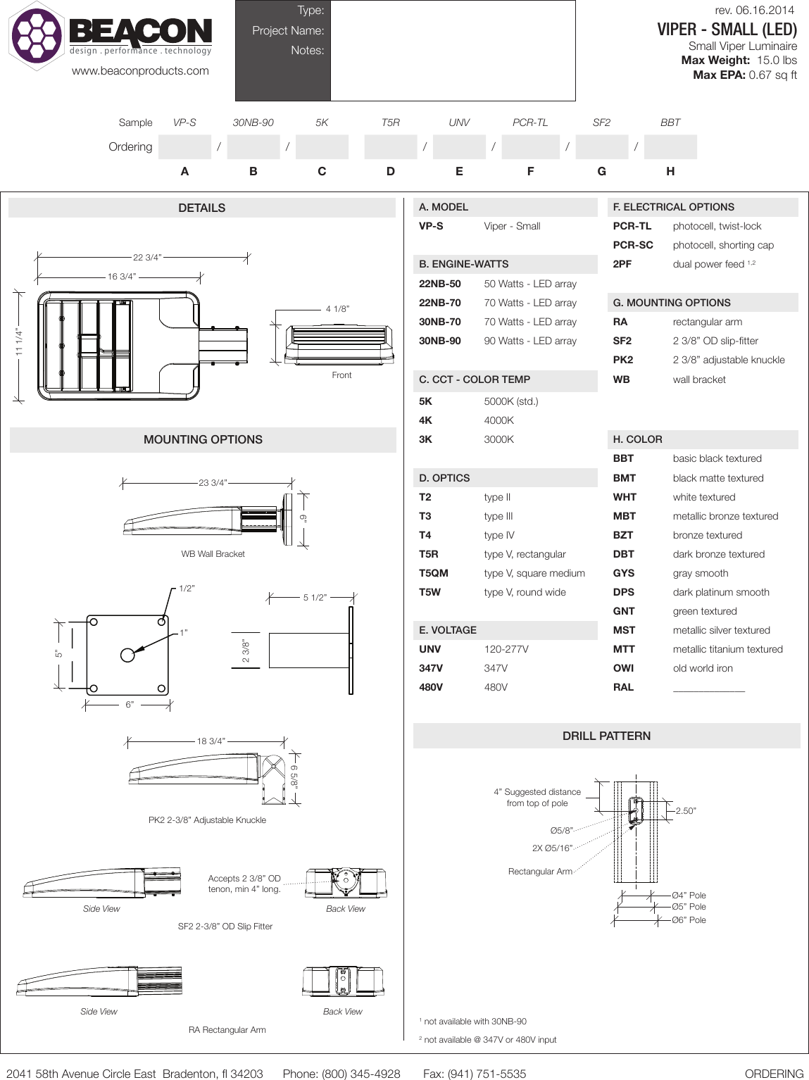 Page 1 of 2 - Viper Small Led Spec Sheet