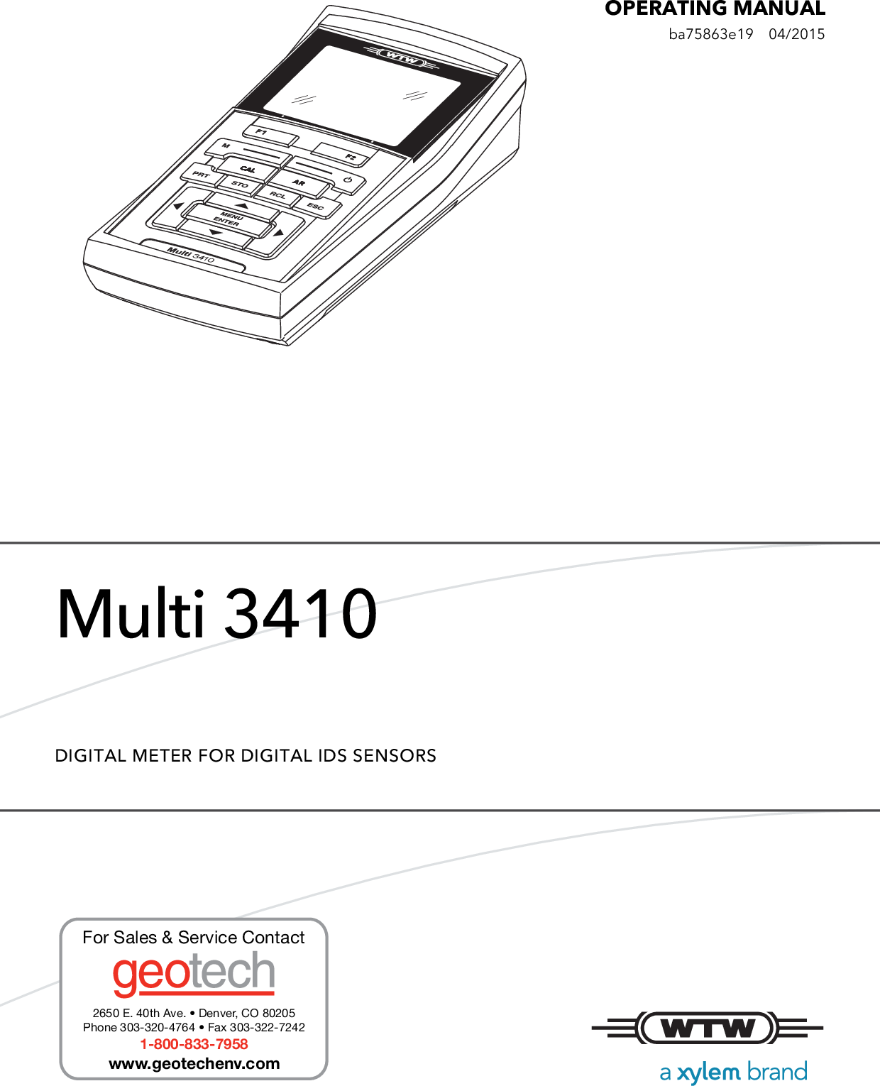 WTW MULTI 3620 IDS OPERATING MANUAL PDF DOWNLOAD visual data 6