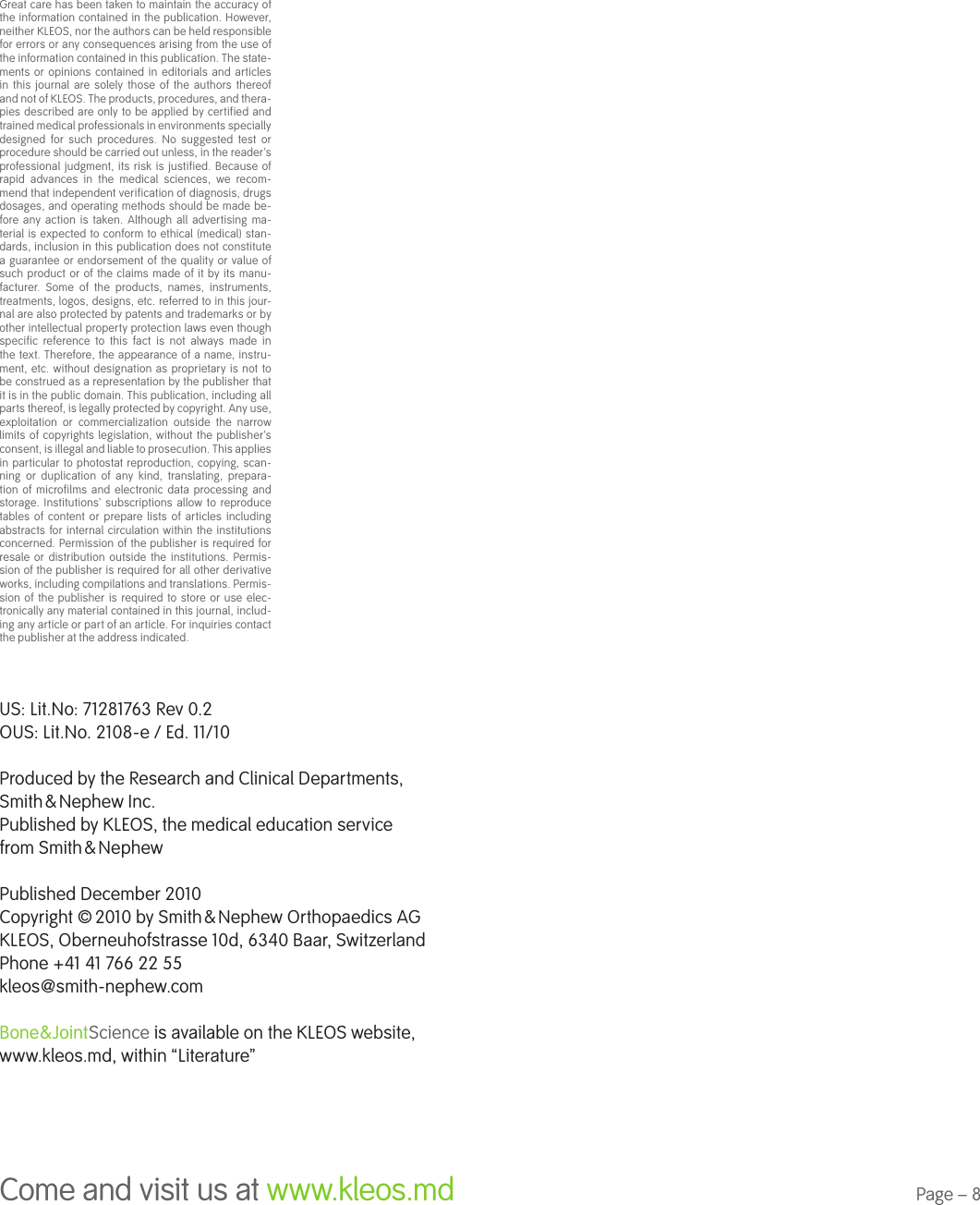 Page 8 of 8 - Wear-Reduction Technology In Total Knee Arthroplasty 71281763