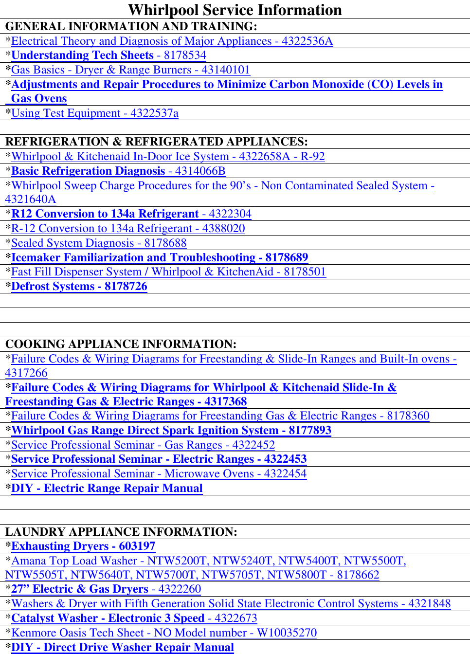 Page 1 of 7 - # Whirlpool Service Information