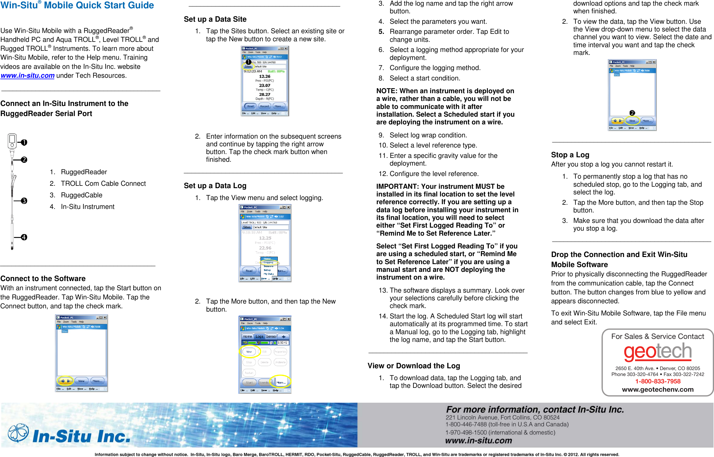 Page 2 of 2 - Win-Situ 5 And Mobile Quick Start Guide