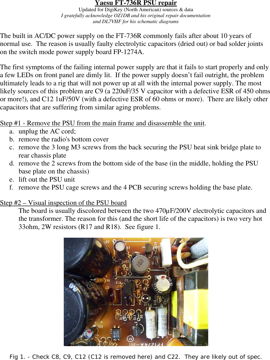 Page 1 of 9 - Yaesu FT736R PS Repair YAESU--FT-736R-PS-Repair