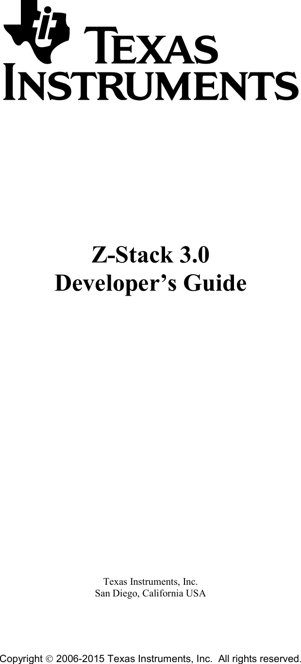 Z Stack 3.0 Developer's Guide