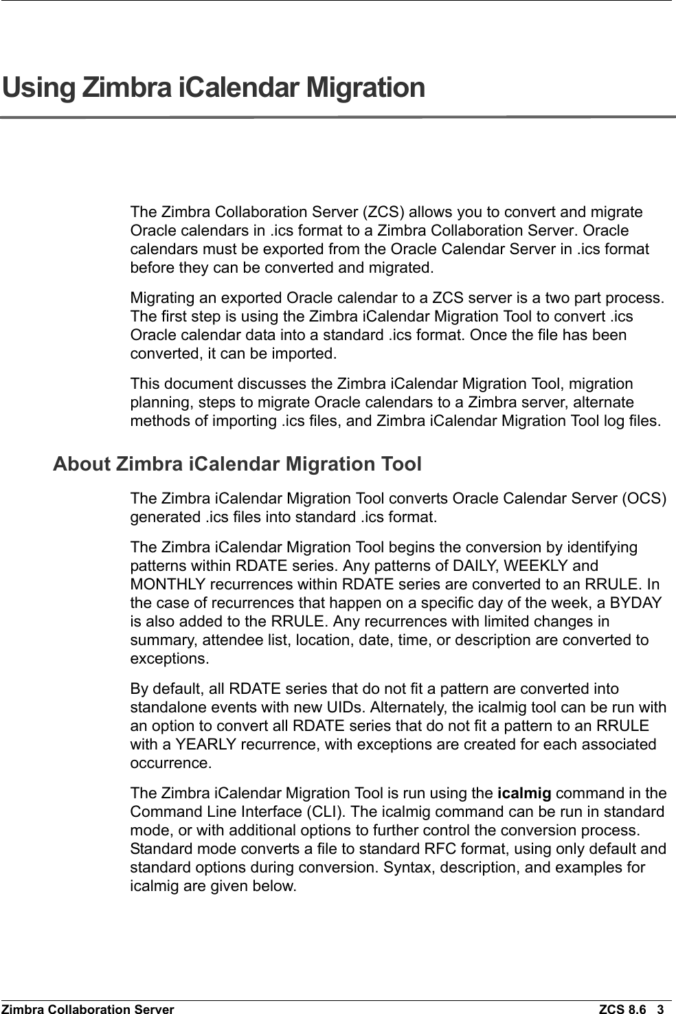 Page 3 of 8 - ICalendar Migration Guide Zimbra I Calendar