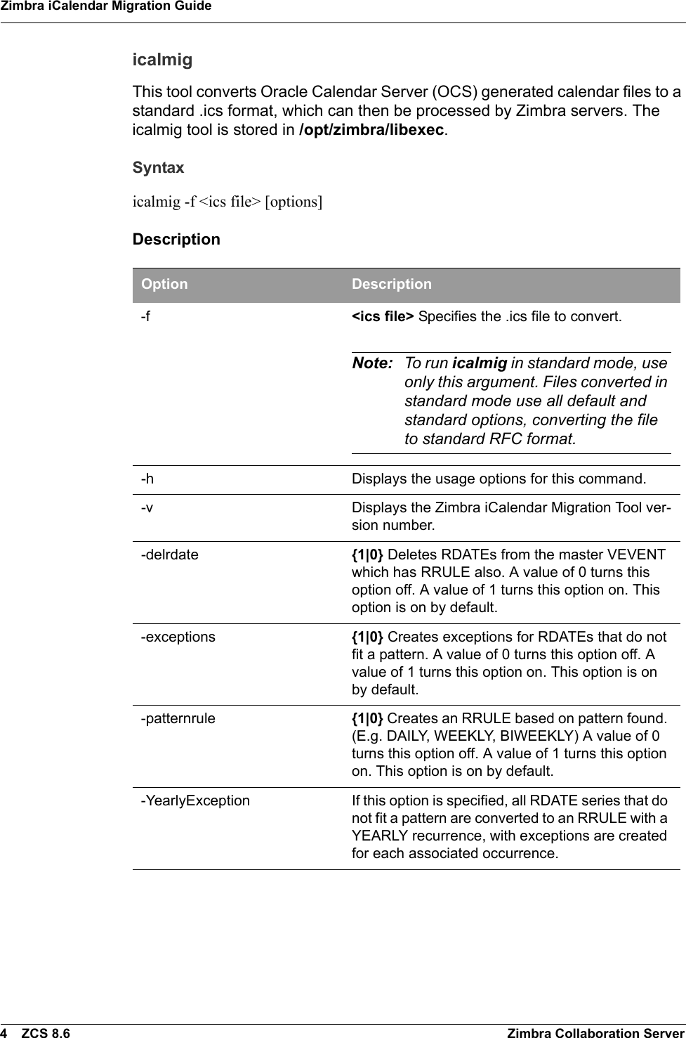 Page 4 of 8 - ICalendar Migration Guide Zimbra I Calendar