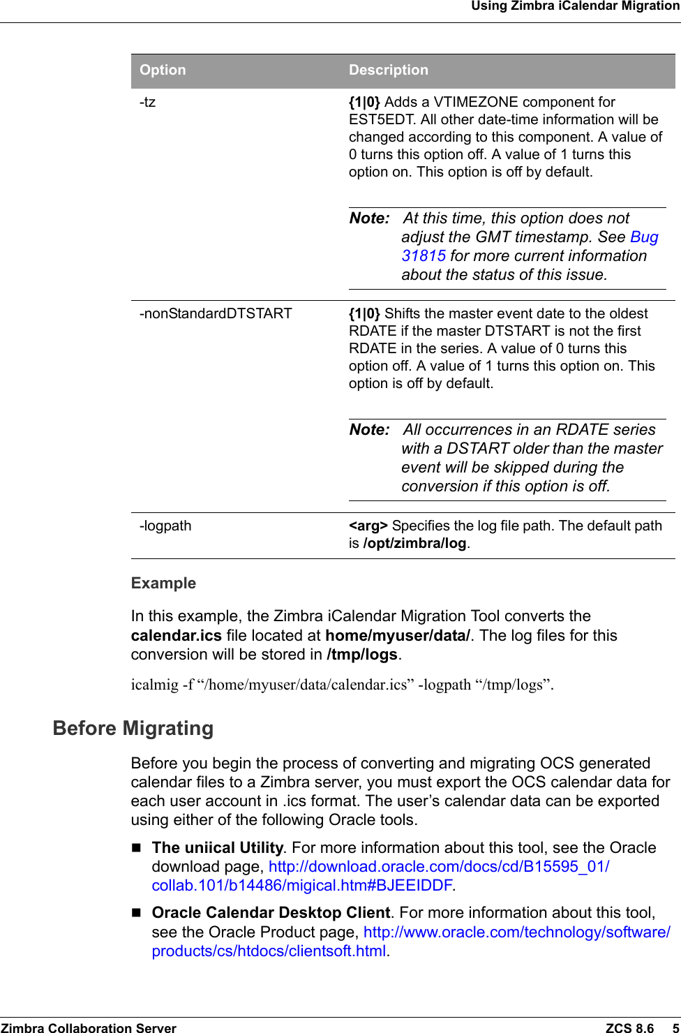 Page 5 of 8 - ICalendar Migration Guide Zimbra I Calendar