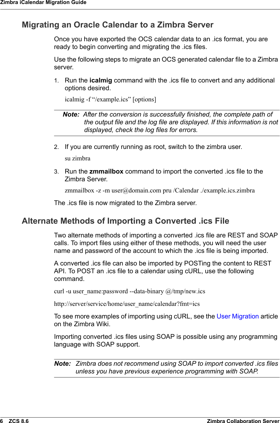 Page 6 of 8 - ICalendar Migration Guide Zimbra I Calendar