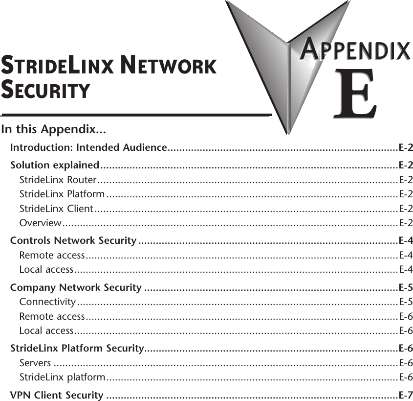 Page 1 of 8 - StrideLinx Industrial VPN Router User Manual Appendix E Appxe