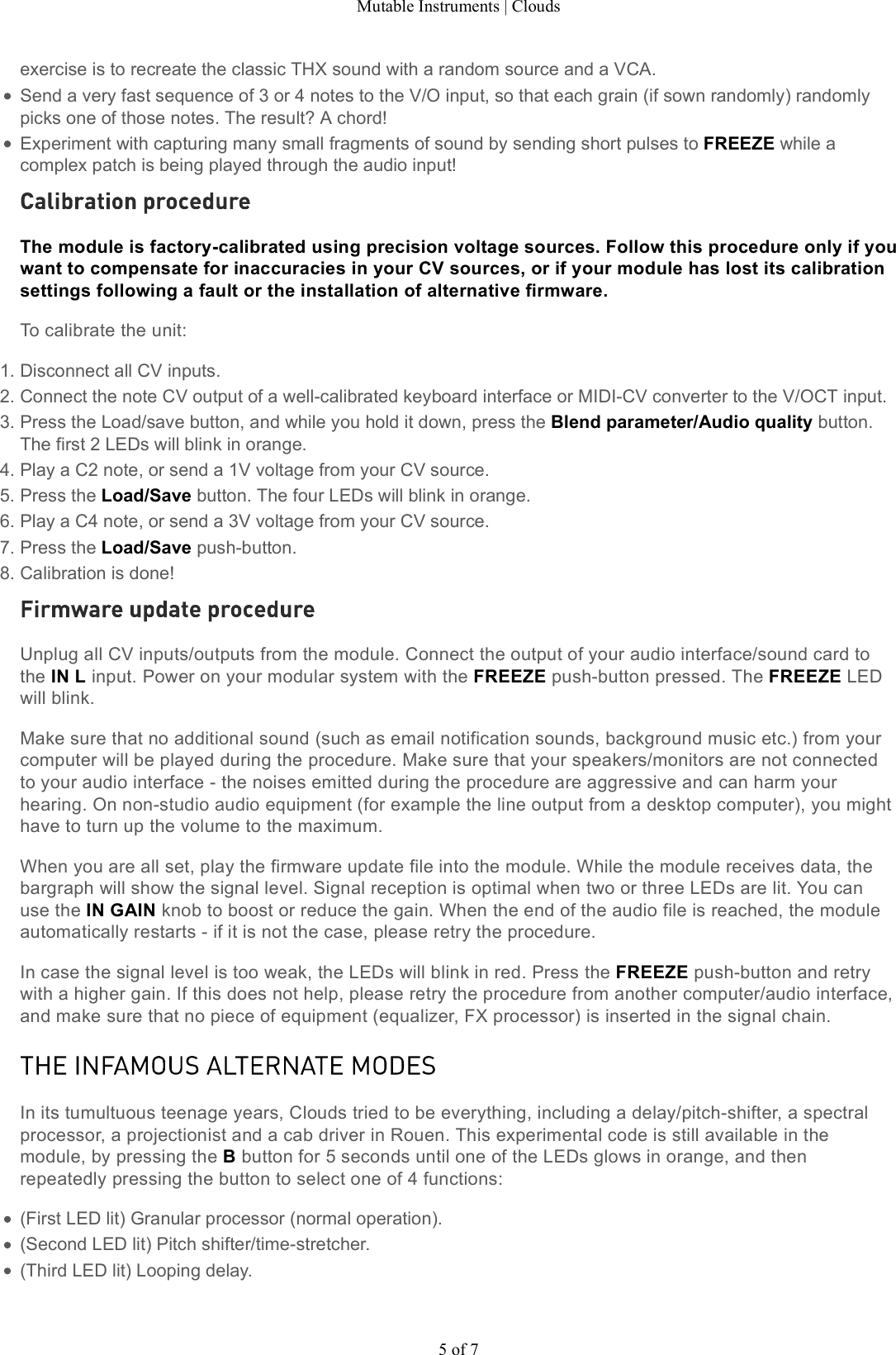 Page 5 of 7 - Mutable Instruments | Clouds User Manual