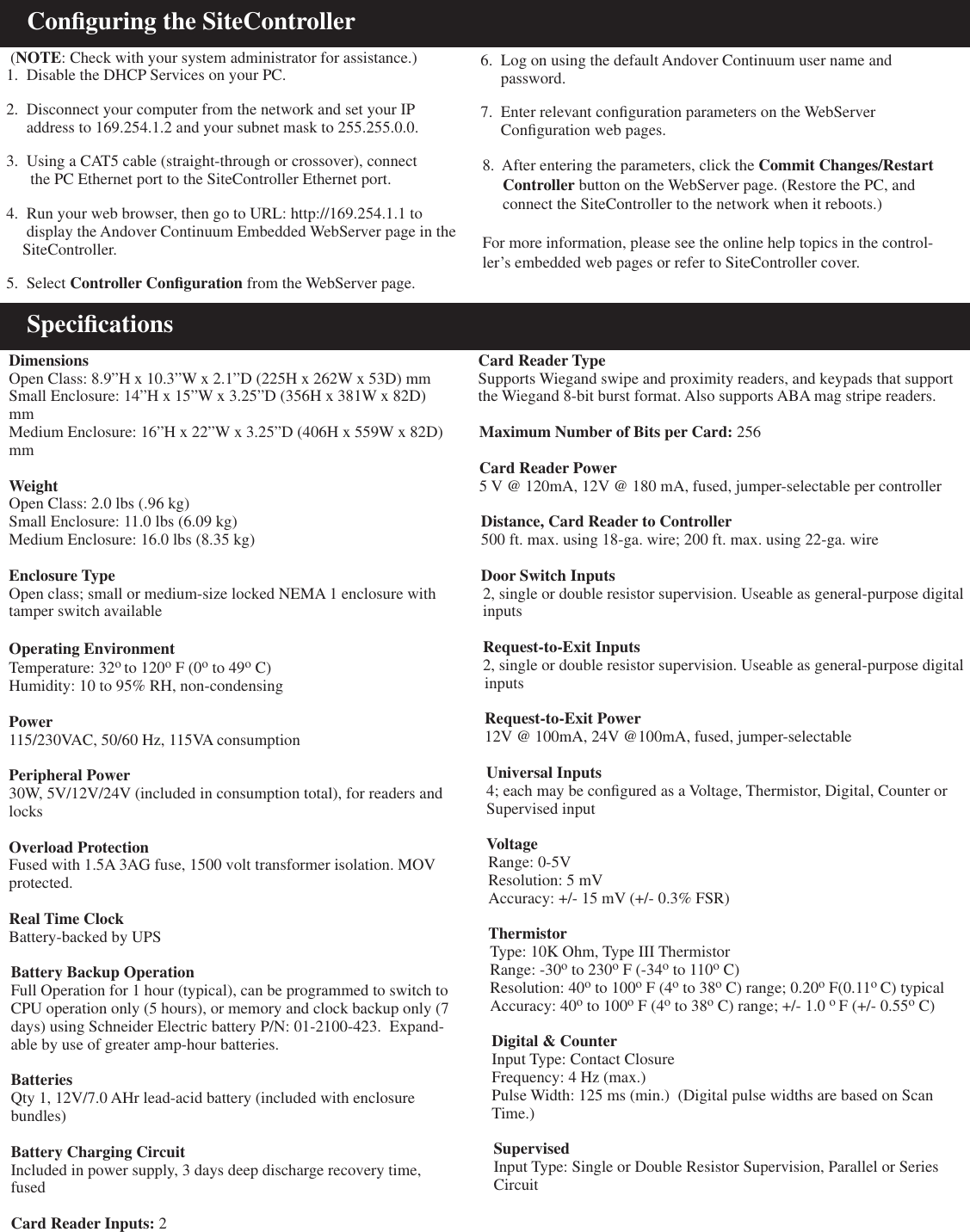 Page 9 of 12 - CX9702 SiteController Installation Instructions Ftp://ftp.zenex.pl/katalogi/schneider/5_systemy_automatyki_i_bezpieczenstwa_w_budynkach/5_1_andover_continuum/pdf/instrukcje_materialy_techniczne/cx9702_site_controller_installation_instructions.en Site Controller Instructions.en