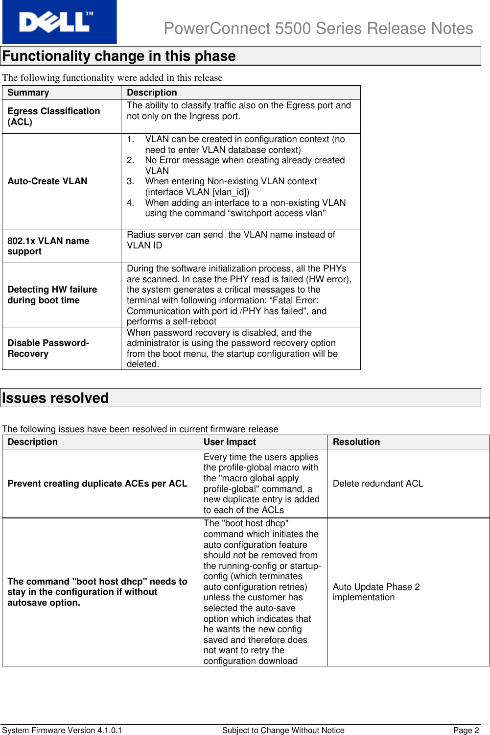 Page 5 of 9 - PowerConnect 5500 Version 4.0.0.X Release Notes 5524P Dell-powerconnect-5548-release-notes