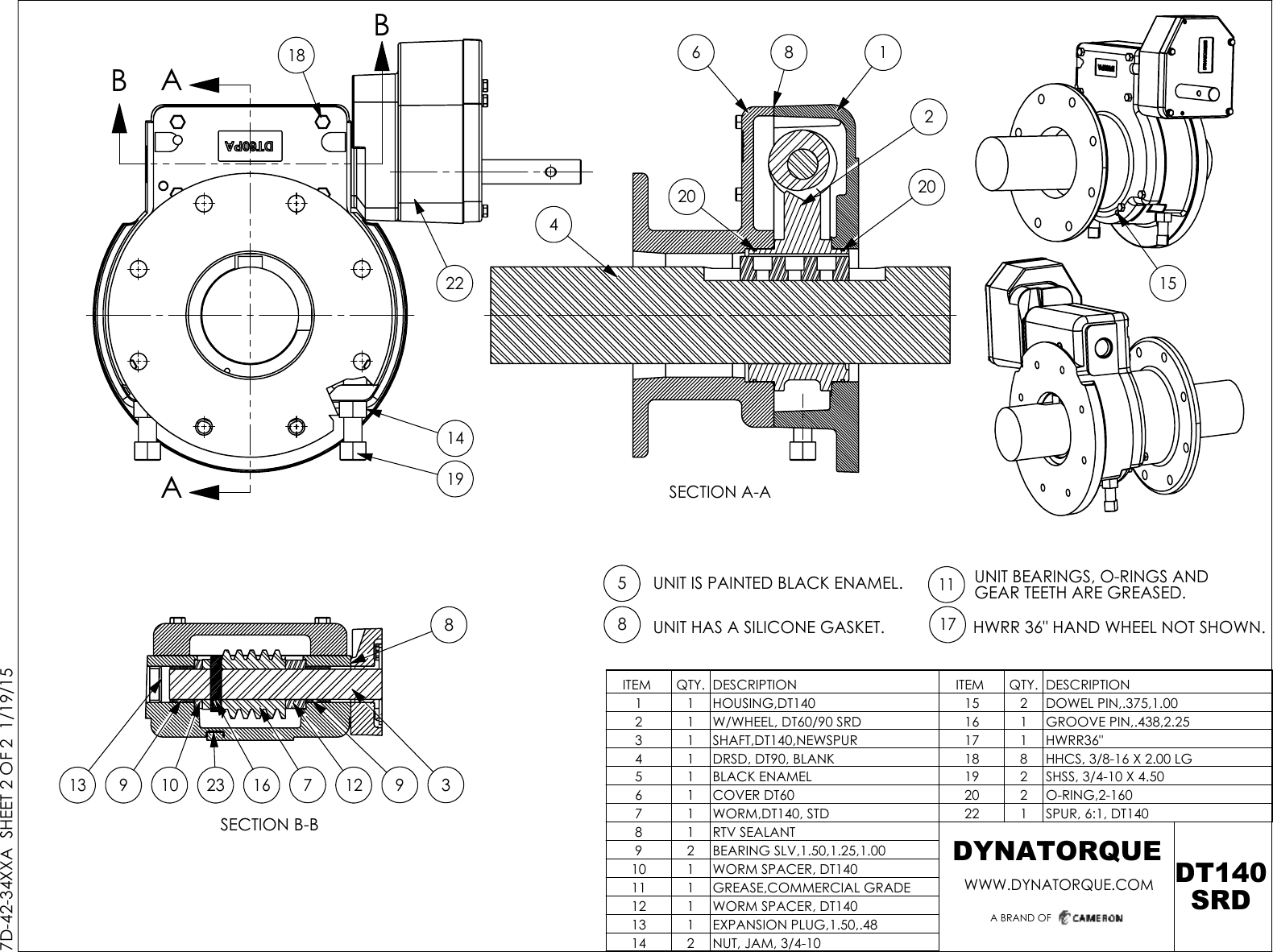 Page 2 of 2 - 7D-42-34XXA DYNATORQUE DT140SRD Drawing Dynatorque-dt140srd-drawing