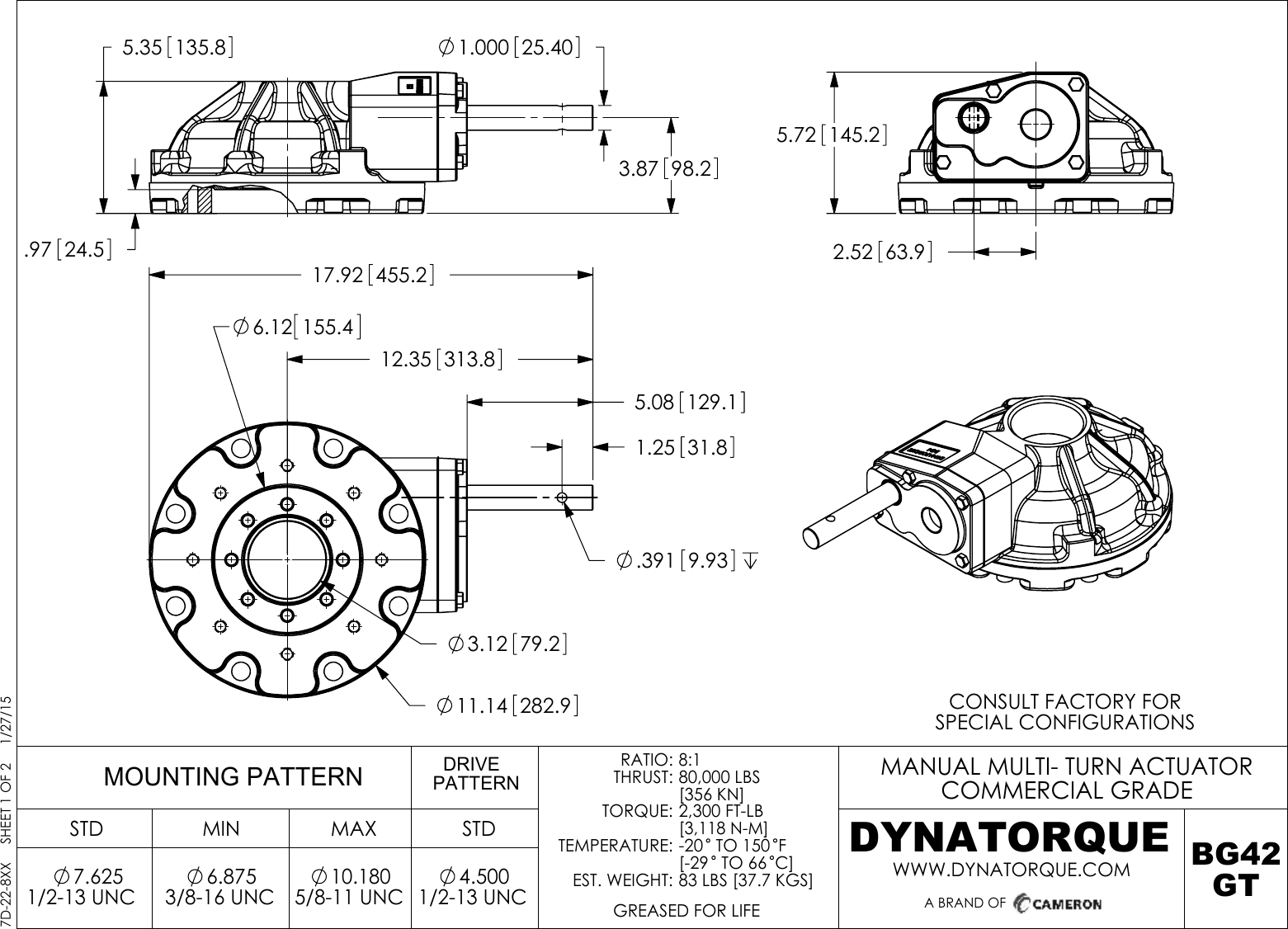 Page 1 of 2 - 7D-22-8XX_BG42GT Dynatorque-multi-turn-bevel-gear-operators-bg42gt-drawing