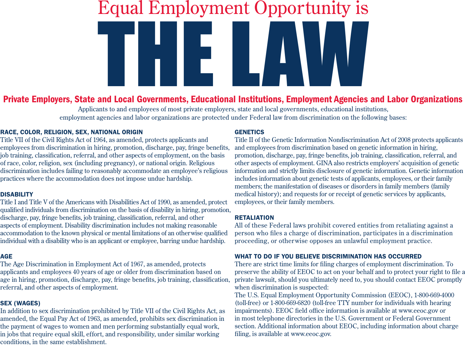Page 1 of 2 - EEO Is The Law Poster Eeopost