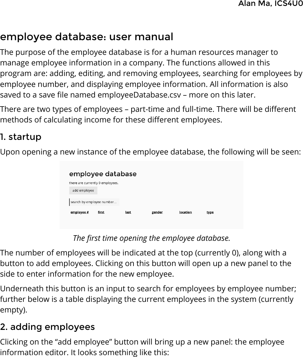 Page 1 of 8 - Employee Database User Guide