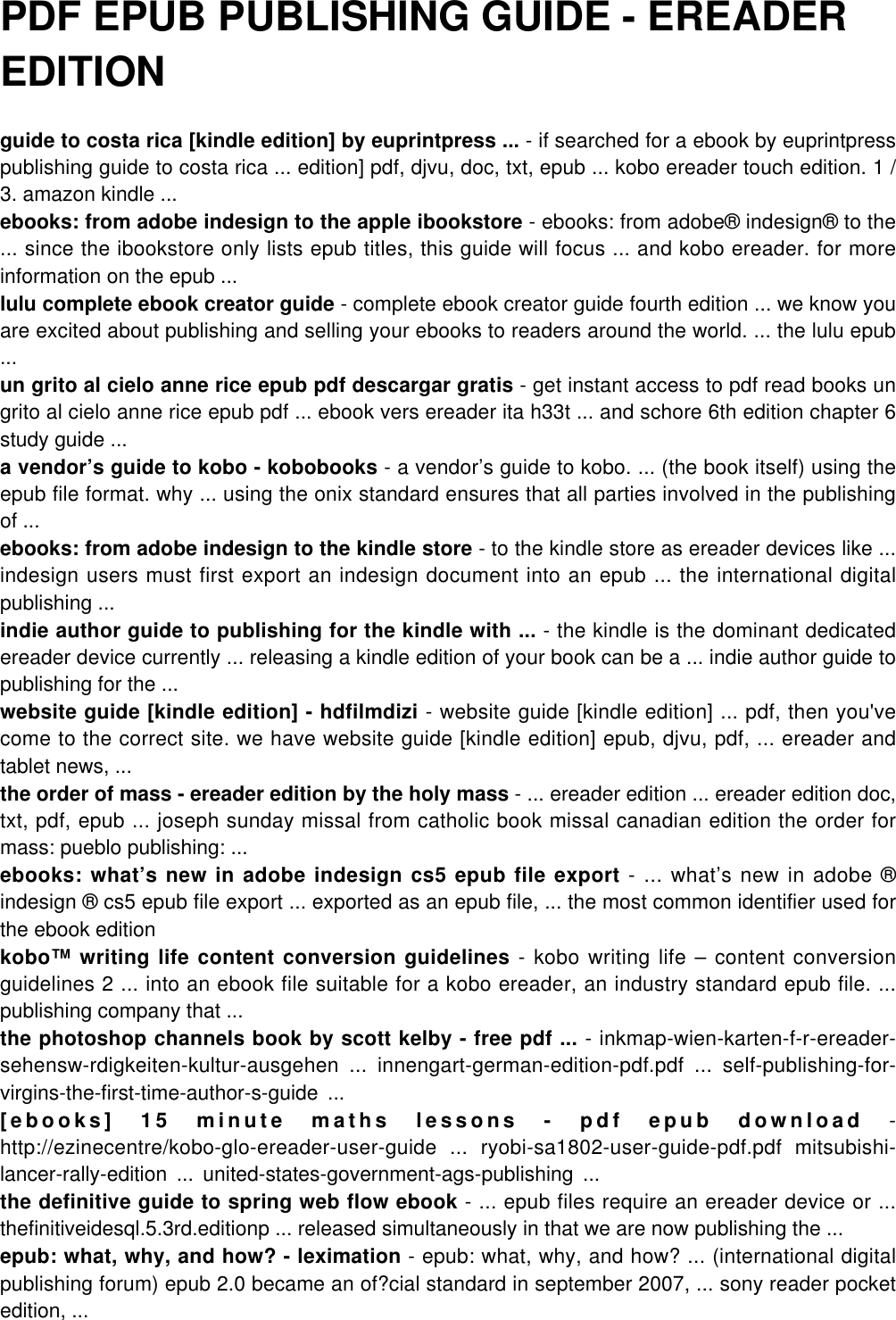 Page 2 of 4 - EPUB PUBLISHING GUIDE - EREADER EDITION Epub-publishing-guide-ereader-edition