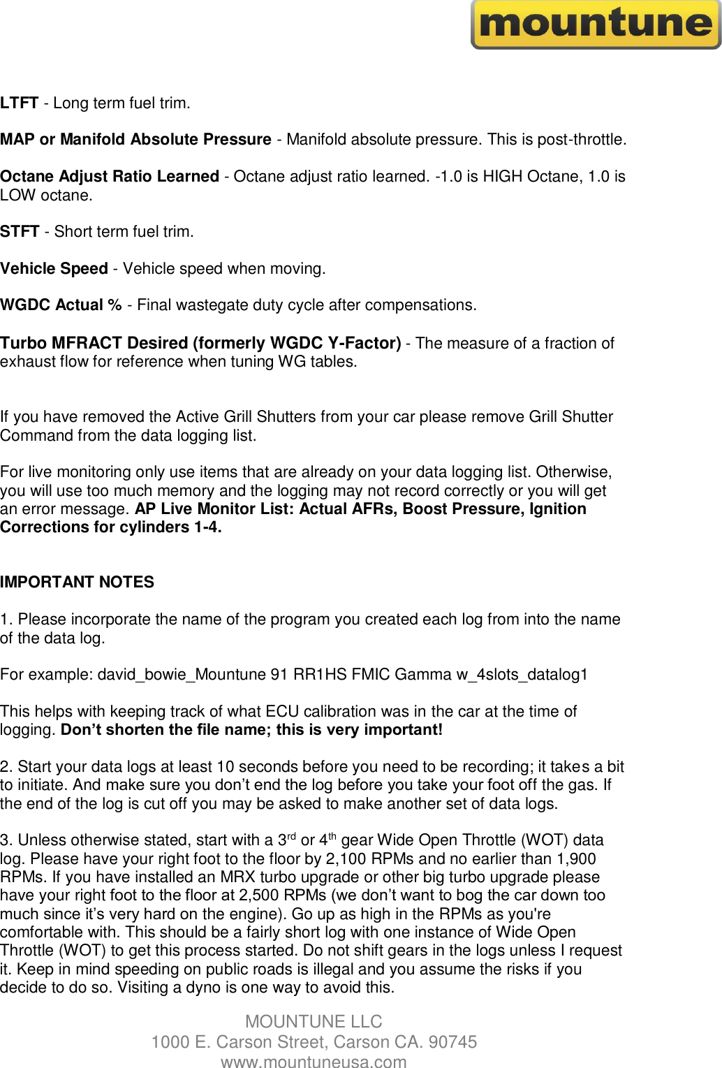 Page 2 of 4 - Focus ST Datalogging Instructions REVISED8