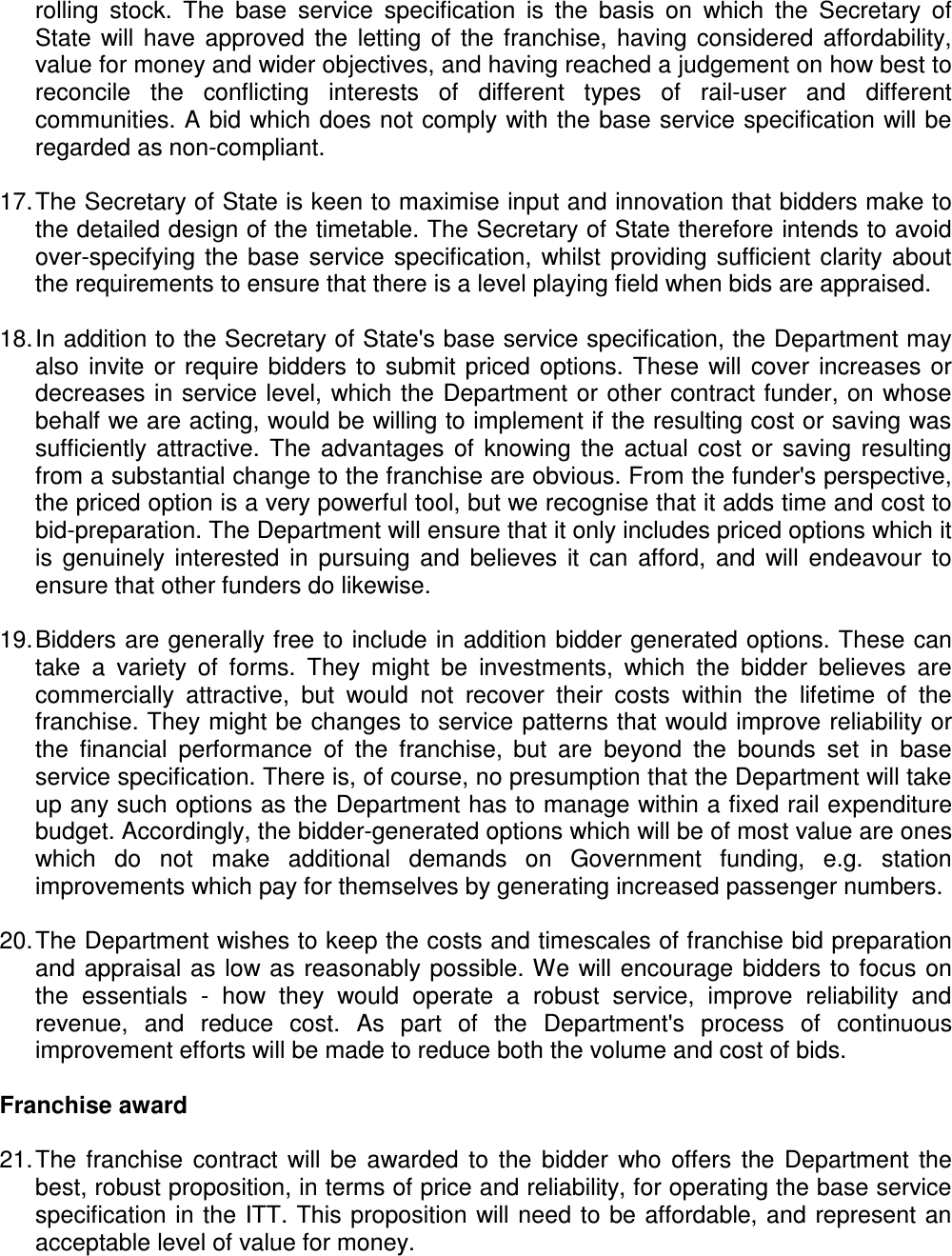 Page 5 of 9 - A Guide To The Railway Franchise Procurement Process