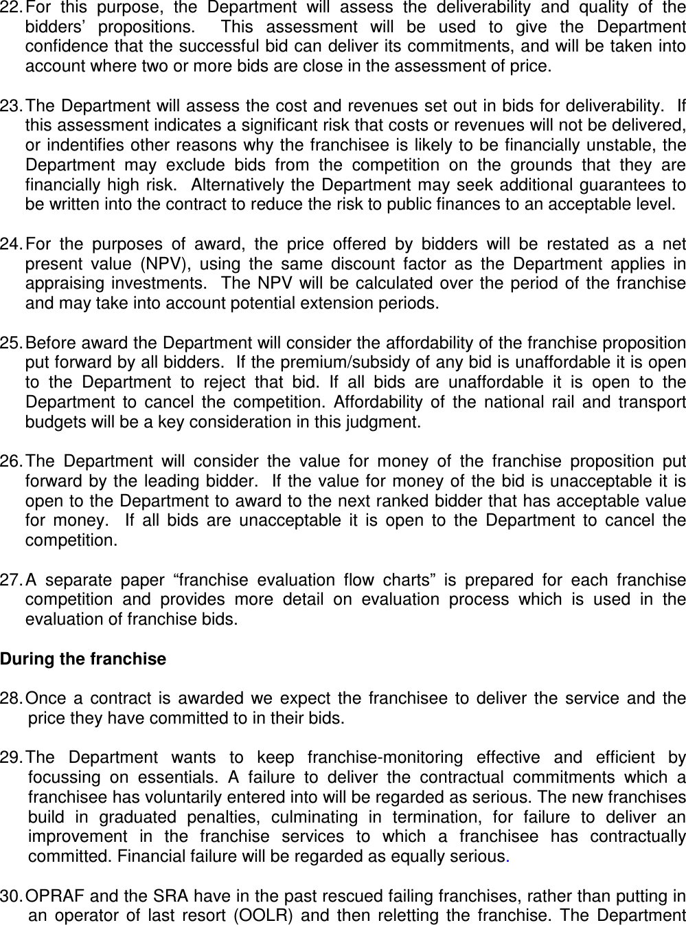 Page 6 of 9 - A Guide To The Railway Franchise Procurement Process