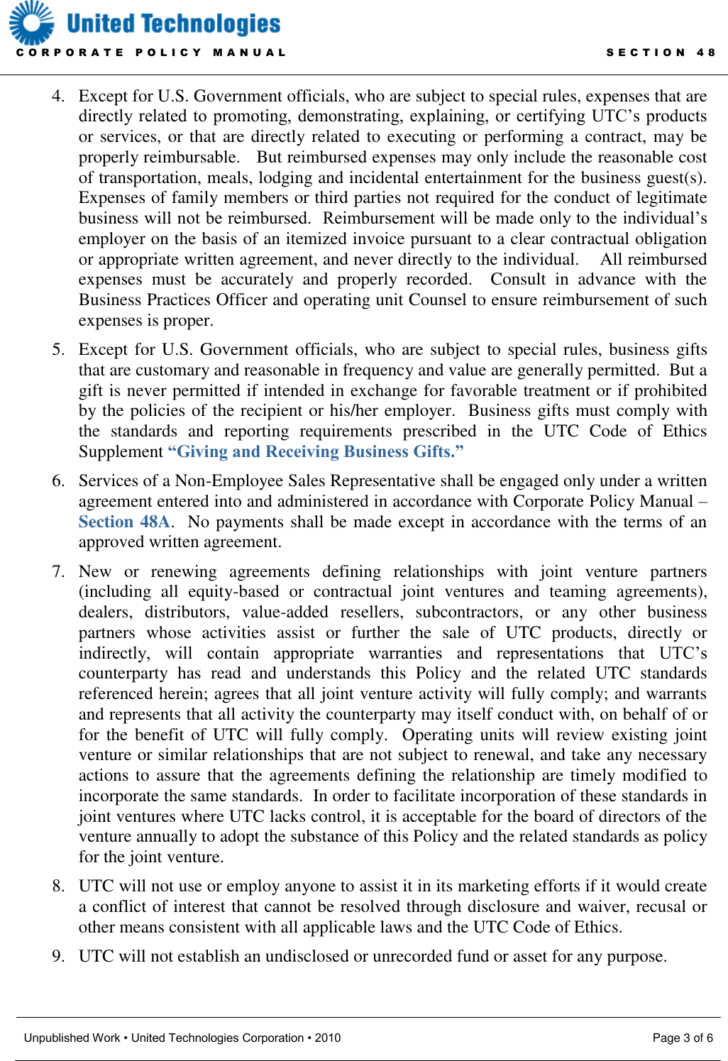 Page 3 of 6 - Corporate Policy Manual Section 48 - Business Practices Organization Improper Payments English