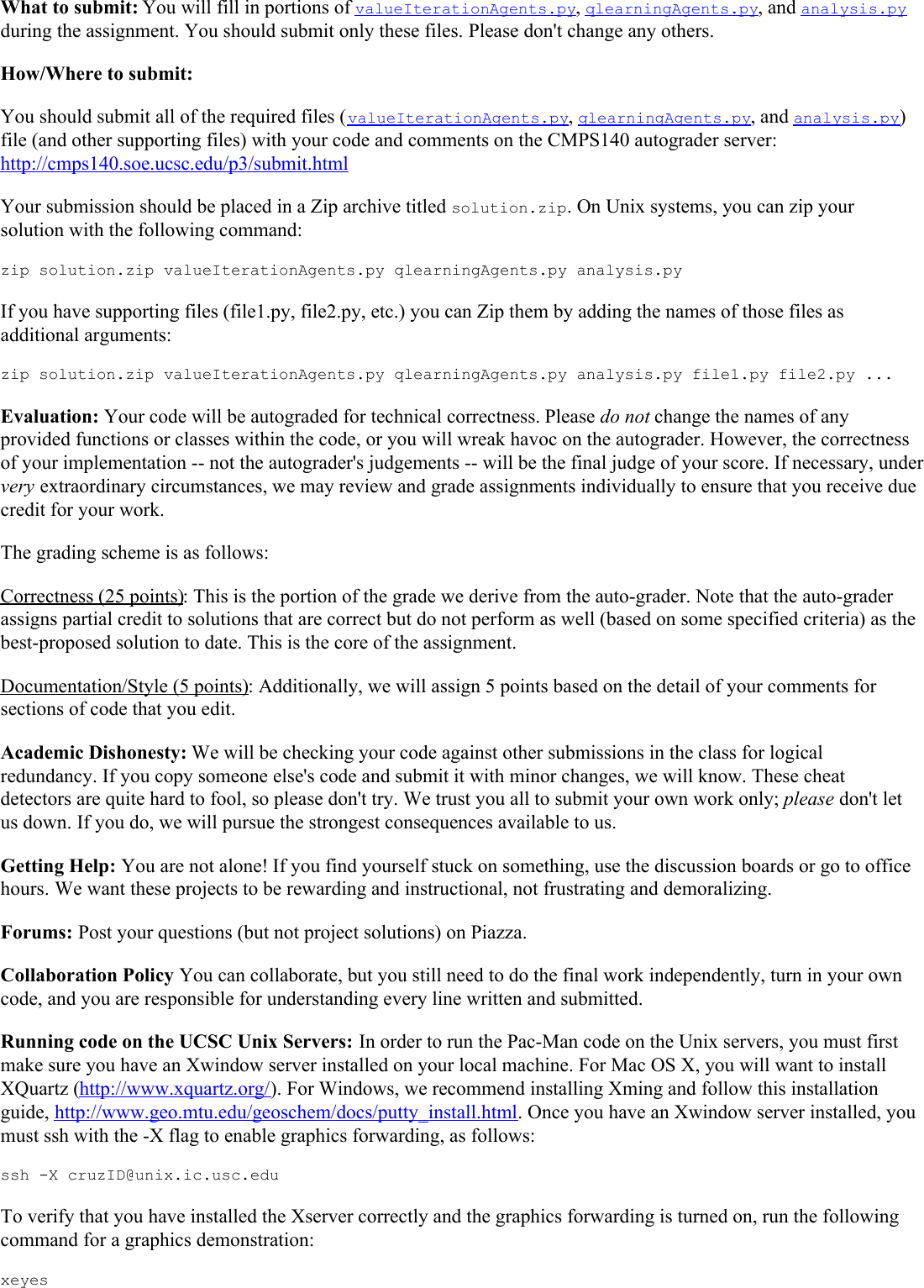 Page 2 of 7 - Project 3: Reinforcement Learning Instructions
