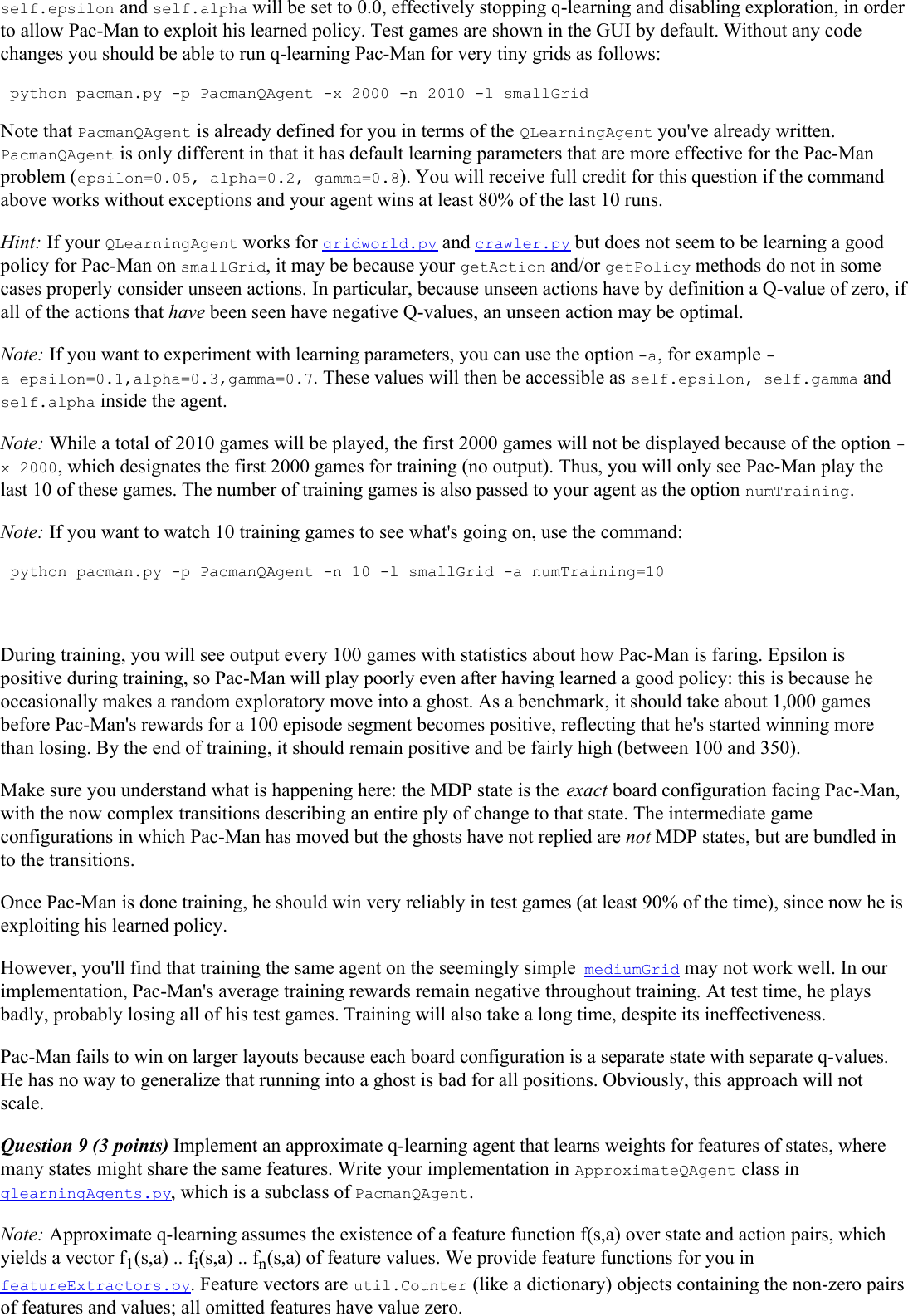 Page 6 of 7 - Project 3: Reinforcement Learning Instructions