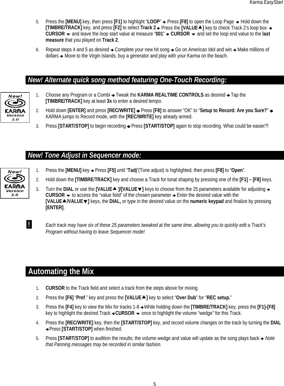 Page 5 of 7 - Karma EZStart Korg Easy Start Karmaeasystart