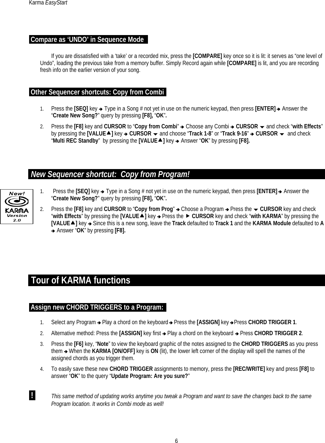 Page 6 of 7 - Karma EZStart Korg Easy Start Karmaeasystart