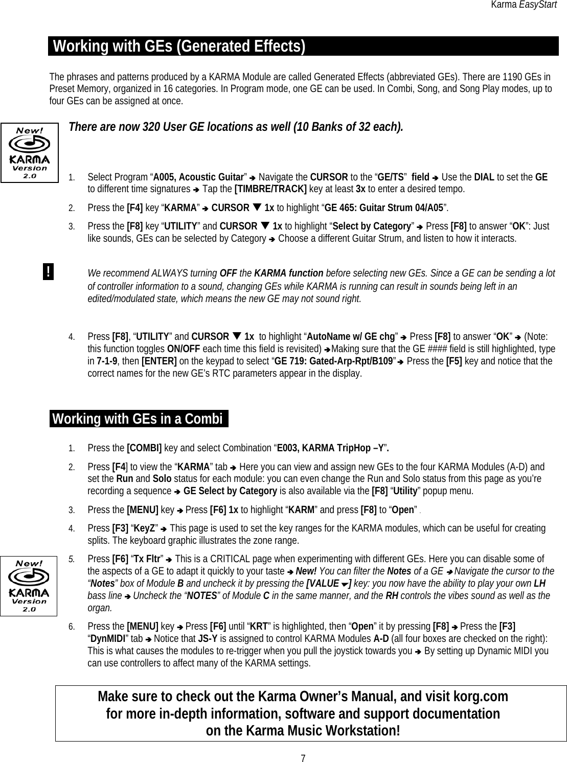 Page 7 of 7 - Karma EZStart Korg Easy Start Karmaeasystart