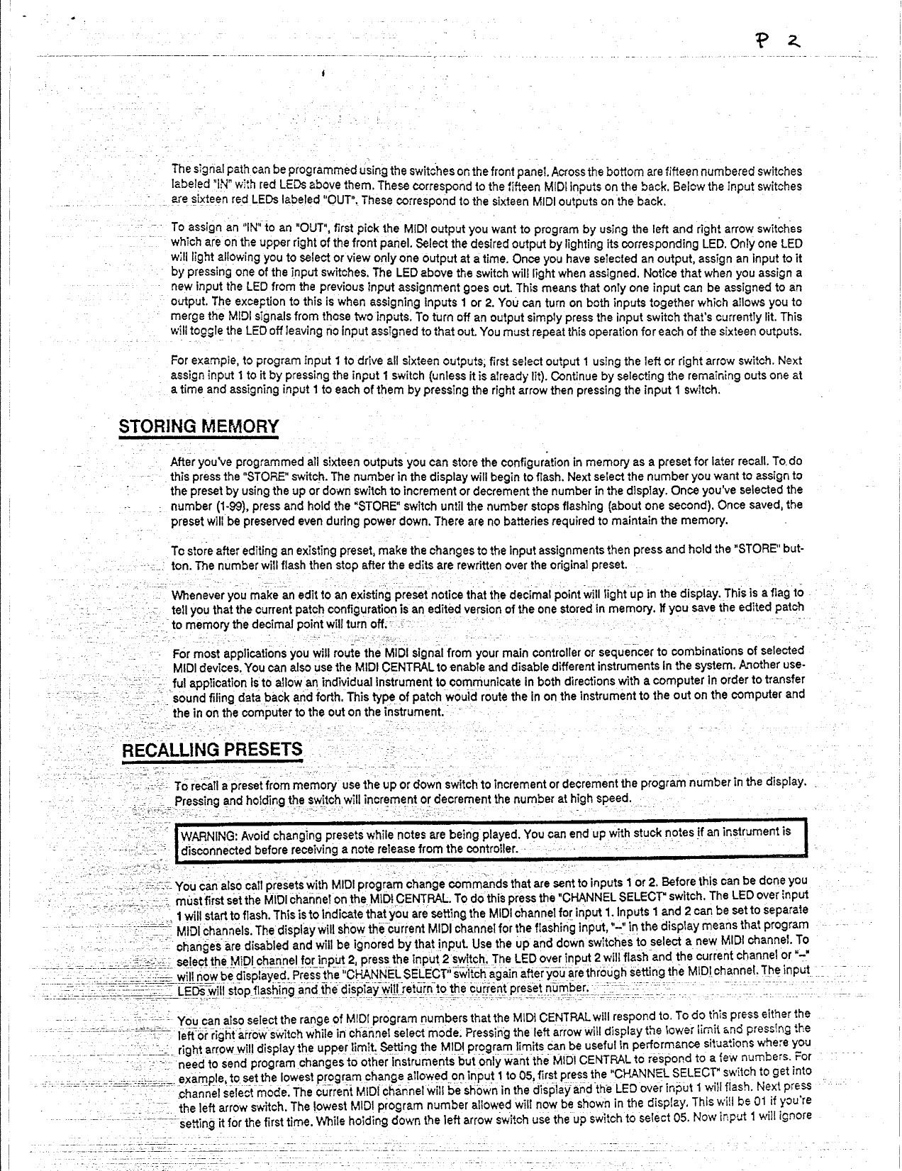 Page 2 of 4 - KMX MIDI Central User's Manual [PDF]