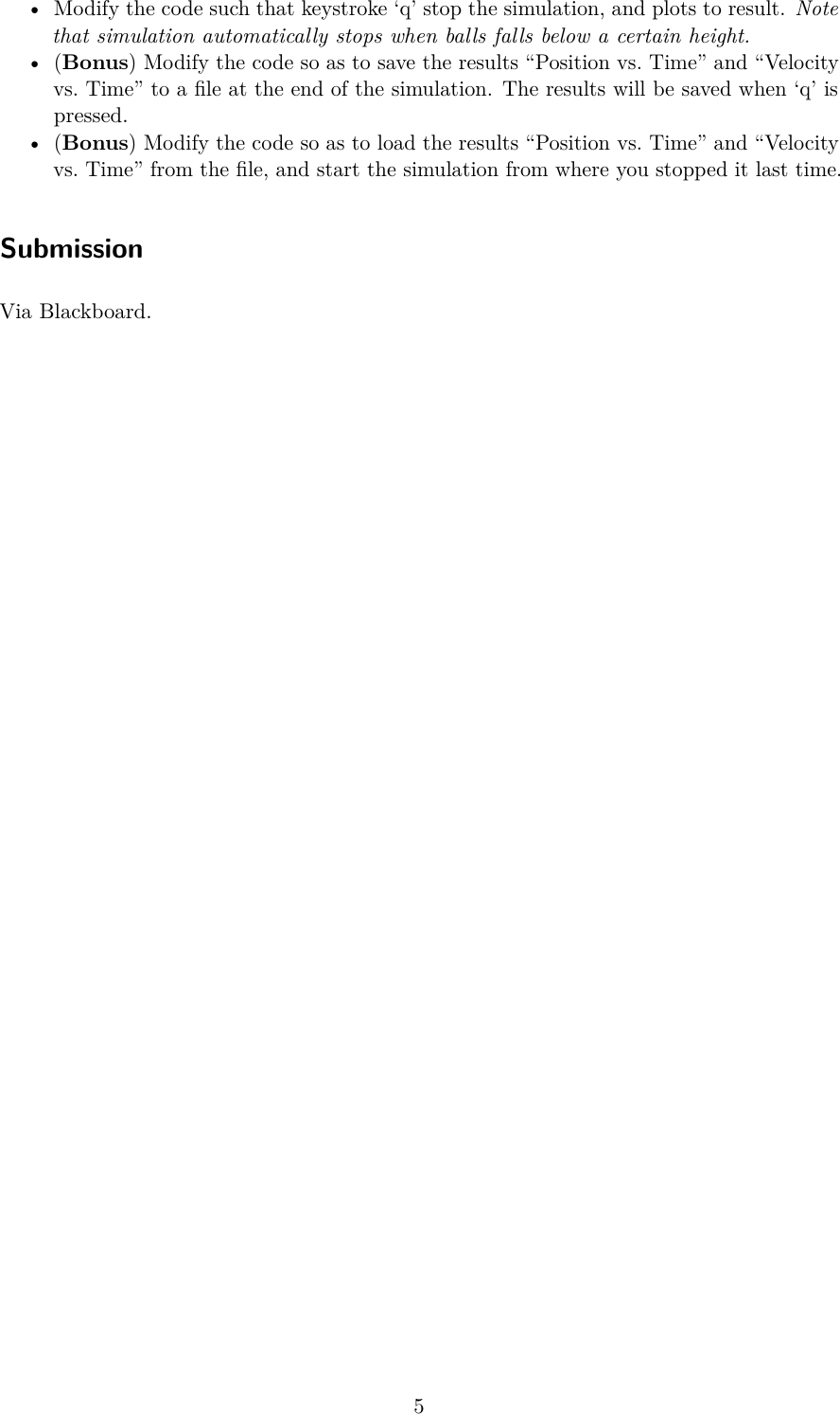 Page 5 of 5 - Lab 1 (Setting Up Pygame And Matplotlib) Lab1 Instructions