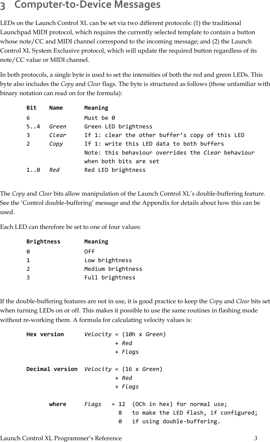 Page 3 of 9 - Nocturn Protocol Launch-control-xl-programmers-reference-guide