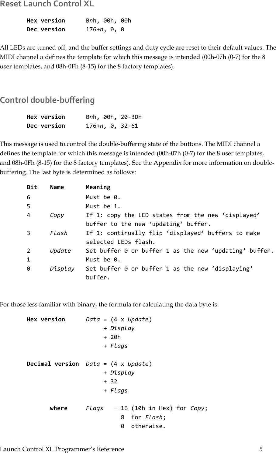 Page 5 of 9 - Nocturn Protocol Launch-control-xl-programmers-reference-guide