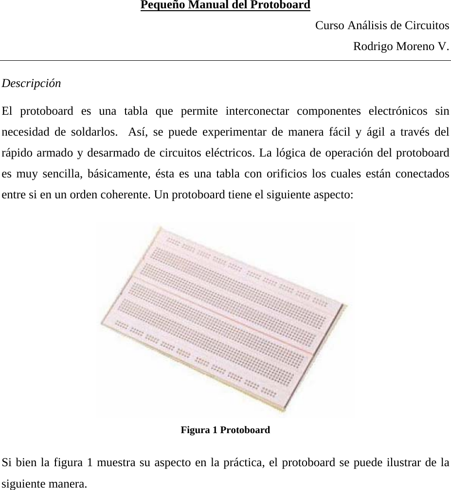 Page 1 of 5 - El Protoboard Manual De Uso