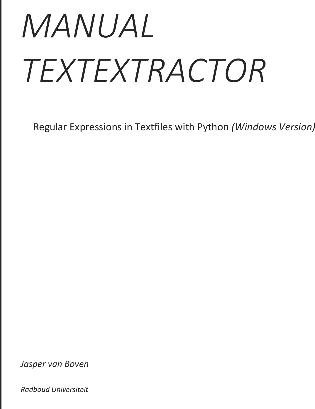 Page 1 of 8 - Manual Textextractorx Textextractor