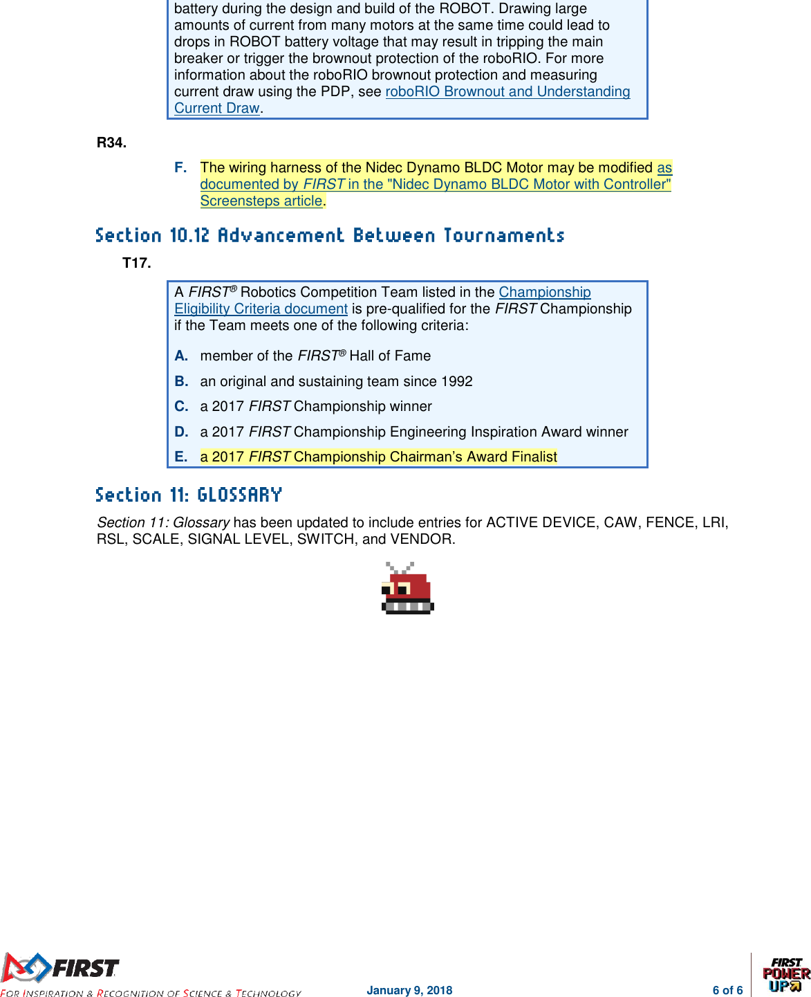 Page 6 of 6 - FIRST Robotics Competition 2018 Game And Season Manual Manual-update-01