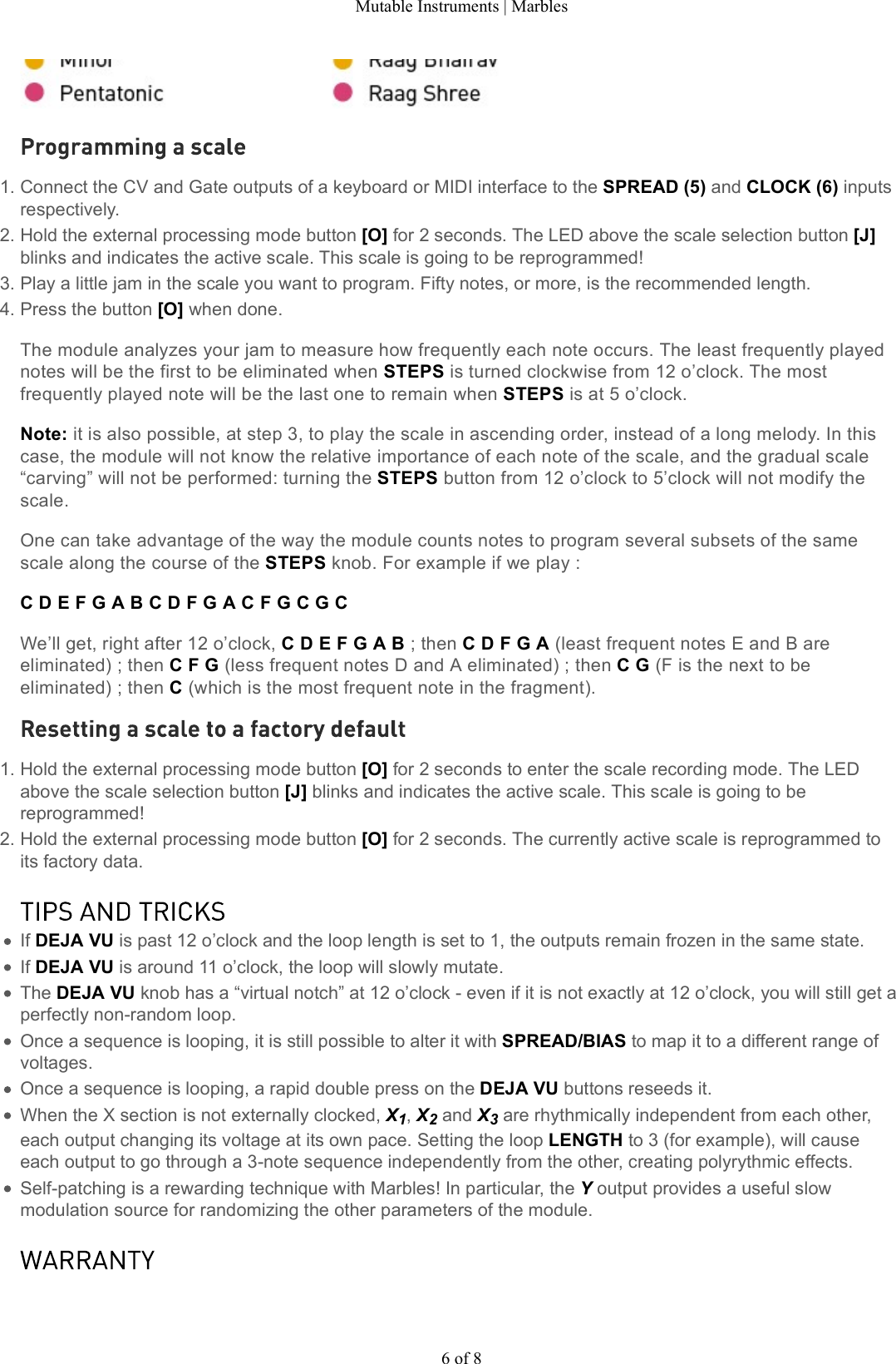 Page 6 of 8 - Mutable Instruments | Marbles User Manual
